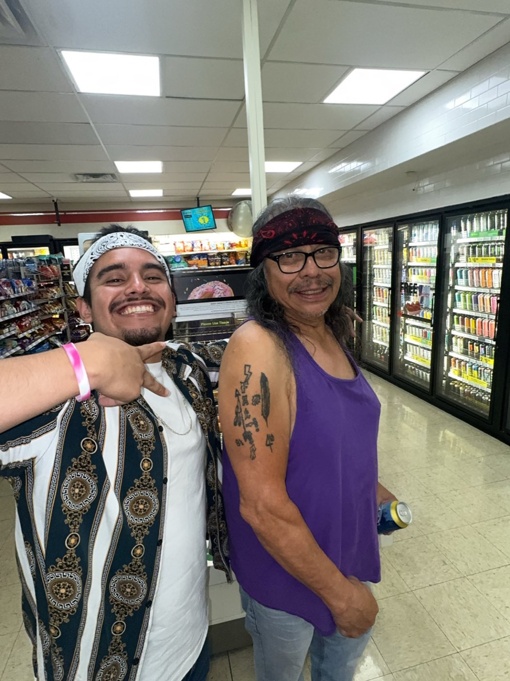 Belinskii back-to-back with a friend at the corner store